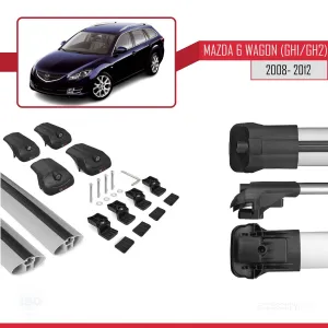 Mazda 6 Wagon (GH1/GH2) 2008-2012 Arası ile uyumlu ACE-1 Ara Atkı Tavan Barı GRİ thumb 5