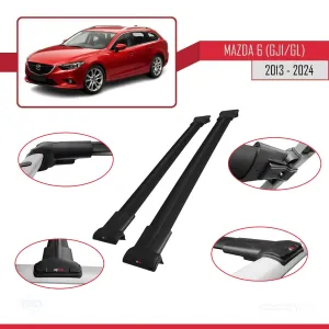 Mazda 6 (GJ1/GL) 2013 ve Sonrası ile Uyumlu FLY Model Ara Atkı Tavan Barı SİYAH thumb 5