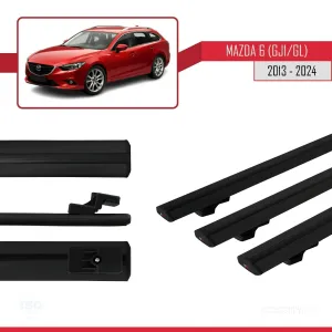 Mazda 6 (GJ1/GL) 2013 ve Sonrası ile uyumlu Basic Model Ara Atkı Tavan Barı SİYAH 3 ADET thumb 5