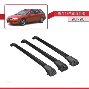 Mazda 6 (GG1) 2002-2007 Arası ile uyumlu ACE-1 Ara Atkı Tavan Barı SİYAH 3 ADET BAR thumb 3