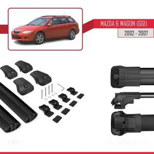 Mazda 6 (GG1) 2002-2007 Arası ile uyumlu ACE-1 Ara Atkı Tavan Barı SİYAH thumb 5
