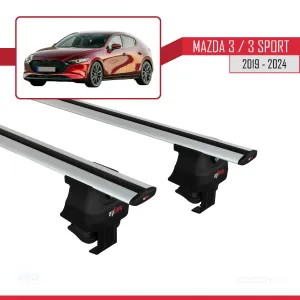 Mazda 3 / 3 Sport / Axela (BP) 2019 ve Sonrası ile uyumlu ACE-4 Ara Atkı Tavan Barı GRİ thumb 3
