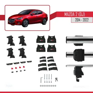 Mazda 2 (DJ) 2014-2022 Arası ile uyumlu ACE-4 Ara Atkı Tavan Barı GRİ thumb 5