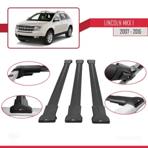 Lincoln MKX 2007-2015 Arası ile Uyumlu FLY Model Ara Atkı Tavan Barı SİYAH 3 ADET BAR thumb 5