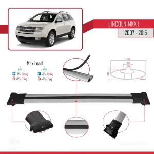 Lincoln MKX 2007-2015 Arası ile Uyumlu FLY Model Ara Atkı Tavan Barı GRİ 3 ADET BAR thumb 4