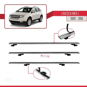 Lincoln MKX 2007-2015 Arası ile uyumlu Basic Model Ara Atkı Tavan Barı GRİ 3 ADET thumb 5