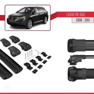Lexus RX350 - RX350-2 2008-2015 Arası ile uyumlu ACE-1 Ara Atkı Tavan Barı SİYAH thumb 5