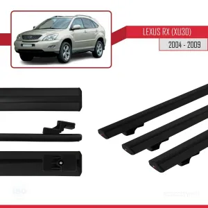 Lexus RX (XU30) 2004-2009 Arası ile uyumlu Basic Model Ara Atkı Tavan Barı SİYAH 3 ADET thumb 3
