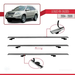 Lexus RX (XU30) 2004-2009 Arası ile uyumlu Basic Model Ara Atkı Tavan Barı GRİ 3 ADET thumb 5