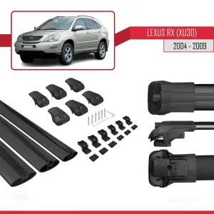 Lexus RX (XU30) 2004-2009 Arası ile uyumlu ACE-1 Ara Atkı Tavan Barı SİYAH 3 ADET BAR thumb 5