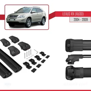 Lexus RX (XU30) 2004-2009 Arası ile uyumlu ACE-1 Ara Atkı Tavan Barı SİYAH thumb 5