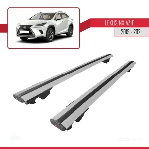Lexus NX (AZ10) 2015-2021 Arası ile uyumlu HOOK Model Anahtar Kilitli Ara Atkı Tavan Barı GRİ thumb 5
