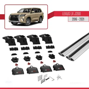 Lexus LX (J200) 2016-2021 Arası ile uyumlu ACE-2 Ara Atkı Tavan Barı GRİ thumb 5