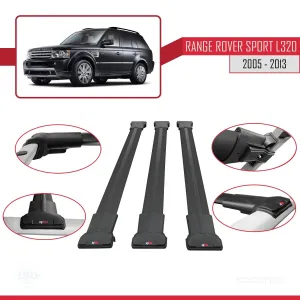 Land Rover Range Rover Sport (L320) 2005-2013 Arası ile Uyumlu FLY Model Ara Atkı Tavan Barı SİYAH 3 ADET BAR thumb 5