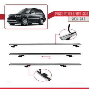 Land Rover Range Rover Sport (L320) 2005-2013 Arası ile uyumlu Basic Model Ara Atkı Tavan Barı GRİ 3 ADET thumb 5