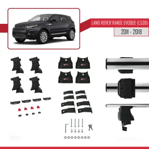 Land Rover Range Rover Evoque (L538) 2011-2018 Arası ile uyumlu ACE-4 Ara Atkı Tavan Barı GRİ thumb 4