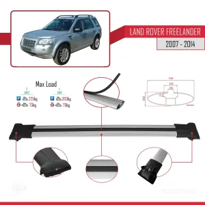 Land Rover Freelander 2007-2014 Arası ile Uyumlu FLY Model Ara Atkı Tavan Barı GRİ 3 ADET BAR thumb 4