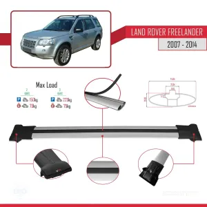 Land Rover Freelander 2007-2014 Arası ile uyumlu FLY Model Ara Atkı Tavan Barı GRİ thumb 4
