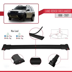 Land Rover Freelander 1998-2007 Arası ile Uyumlu FLY Model Ara Atkı Tavan Barı SİYAH 3 ADET BAR thumb 4