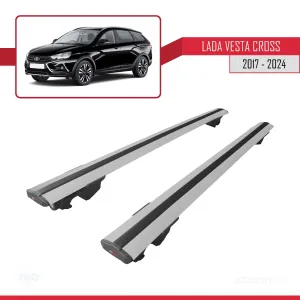 Lada Vesta / Cross SW 2017 ve Sonrası ile uyumlu HOOK Model Anahtar Kilitli Ara Atkı Tavan Barı GRİ thumb 4