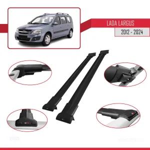 Lada Largus 2012 ve Sonrası ile Uyumlu FLY Model Ara Atkı Tavan Barı SİYAH thumb 5