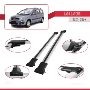 Lada Largus 2012 ve Sonrası ile Uyumlu FLY Model Ara Atkı Tavan Barı GRİ thumb 5