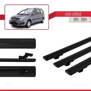 Lada Largus 2012 ve Sonrası ile uyumlu Basic Model Ara Atkı Tavan Barı SİYAH 3 ADET thumb 5