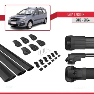Lada Largus 2012 ve Sonrası ile uyumlu ACE-1 Ara Atkı Tavan Barı SİYAH 3 ADET BAR thumb 5