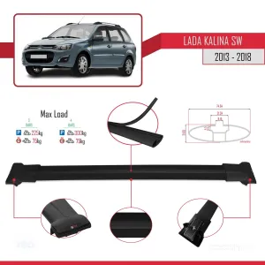 Lada Kalina SW 2013-2018 Arası ile Uyumlu FLY Model Ara Atkı Tavan Barı SİYAH 3 ADET BAR thumb 4
