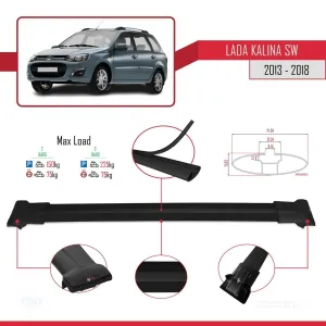 Lada Kalina SW 2013-2018 Arası ile Uyumlu FLY Model Ara Atkı Tavan Barı SİYAH thumb 4
