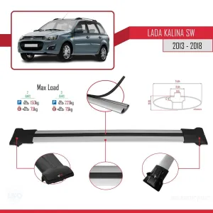Lada Kalina SW 2013-2018 Arası ile Uyumlu FLY Model Ara Atkı Tavan Barı GRİ thumb 4