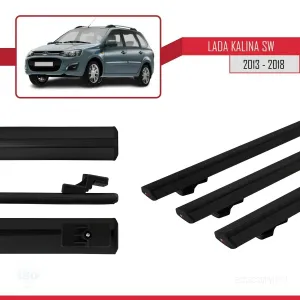 Lada Kalina SW 2013-2018 Arası ile uyumlu Basic Model Ara Atkı Tavan Barı SİYAH 3 ADET thumb 3