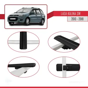 Lada Kalina SW 2013-2018 Arası ile uyumlu Basic Model Ara Atkı Tavan Barı SİYAH 3 ADET thumb 4