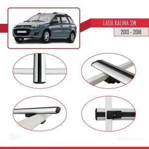 Lada Kalina SW 2013-2018 Arası ile uyumlu Basic Model Ara Atkı Tavan Barı GRİ 3 ADET thumb 4