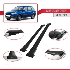Lada Granta Cross 2020 ve Sonrası ile Uyumlu FLY Model Ara Atkı Tavan Barı SİYAH thumb 5