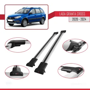 Lada Granta Cross 2020 ve Sonrası ile Uyumlu FLY Model Ara Atkı Tavan Barı GRİ thumb 5
