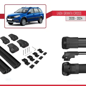 Lada Granta Cross 2020 ve Sonrası ile uyumlu ACE-1 Ara Atkı Tavan Barı SİYAH thumb 5