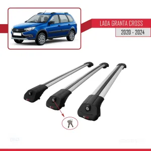 Lada Granta Cross 2020 ve Sonrası ile uyumlu ACE-1 Ara Atkı Tavan Barı GRİ 3 ADET BAR thumb 4