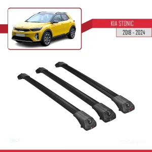 Kia Stonic 2018 ve Sonrası ile uyumlu ACE-1 Ara Atkı Tavan Barı SİYAH 3 ADET BAR thumb 3