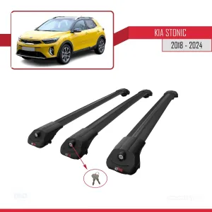 Kia Stonic 2018 ve Sonrası ile uyumlu ACE-1 Ara Atkı Tavan Barı SİYAH 3 ADET BAR thumb 4