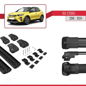 Kia Stonic 2018 ve Sonrası ile uyumlu ACE-1 Ara Atkı Tavan Barı SİYAH thumb 5