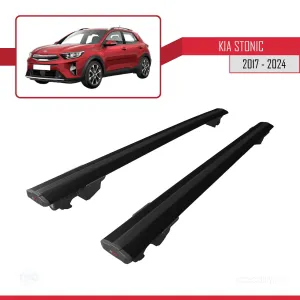 Kia Stonic 2017 ve Sonrası ile uyumlu HOOK Model Anahtar Kilitli Ara Atkı Tavan Barı SİYAH thumb 4