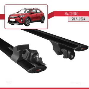 Kia Stonic 2017 ve Sonrası ile uyumlu HOOK Model Anahtar Kilitli Ara Atkı Tavan Barı SİYAH thumb 5