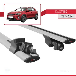 Kia Stonic 2017 ve Sonrası ile uyumlu HOOK Model Anahtar Kilitli Ara Atkı Tavan Barı GRİ thumb 5