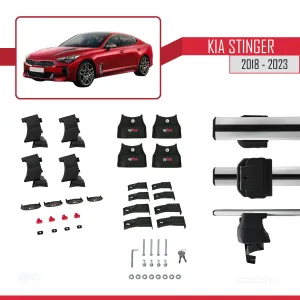 Kia Stinger 2018-2023 Arası ile uyumlu ACE-4 Ara Atkı Tavan Barı GRİ thumb 4