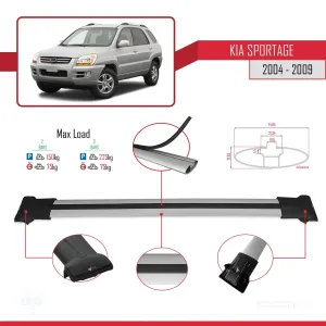 Kia Sportage 2004-2009 Arası ile uyumlu FLY Model Ara Atkı Tavan Barı GRİ thumb 4