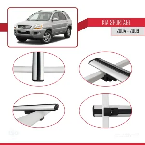 Kia Sportage 2004-2009 Arası ile uyumlu Basic Model Ara Atkı Tavan Barı GRİ 3 ADET thumb 4