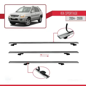 Kia Sportage 2004-2009 Arası ile uyumlu Basic Model Ara Atkı Tavan Barı GRİ 3 ADET thumb 5