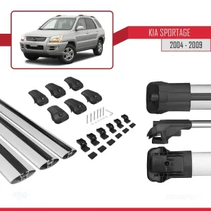 Kia Sportage 2004-2009 Arası ile uyumlu ACE-1 Ara Atkı Tavan Barı GRİ 3 ADET BAR thumb 5