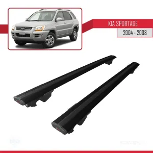 Kia Sportage 2004-2008 Arası ile uyumlu HOOK Model Anahtar Kilitli Ara Atkı Tavan Barı SİYAH thumb 4